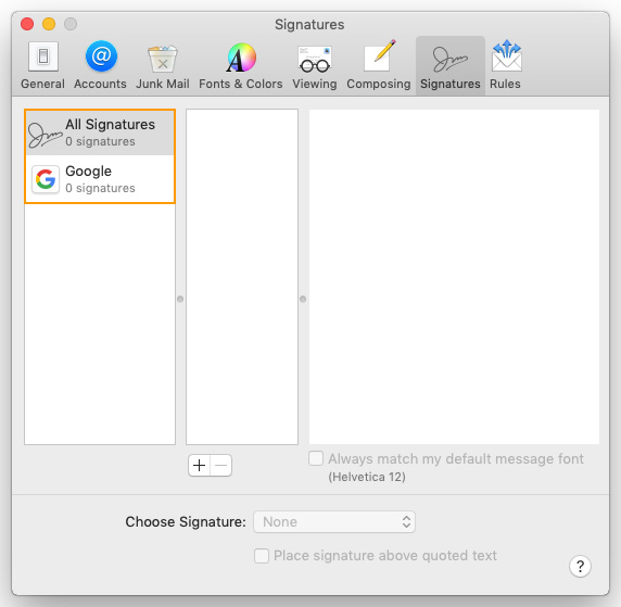 adding signature to mail on mac