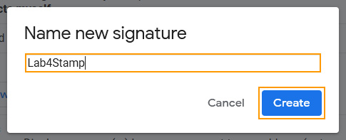 Gmail Signature. Signature name.