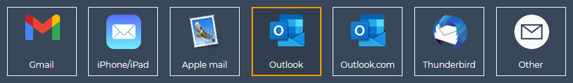 Outlook Signature. Email clients list.